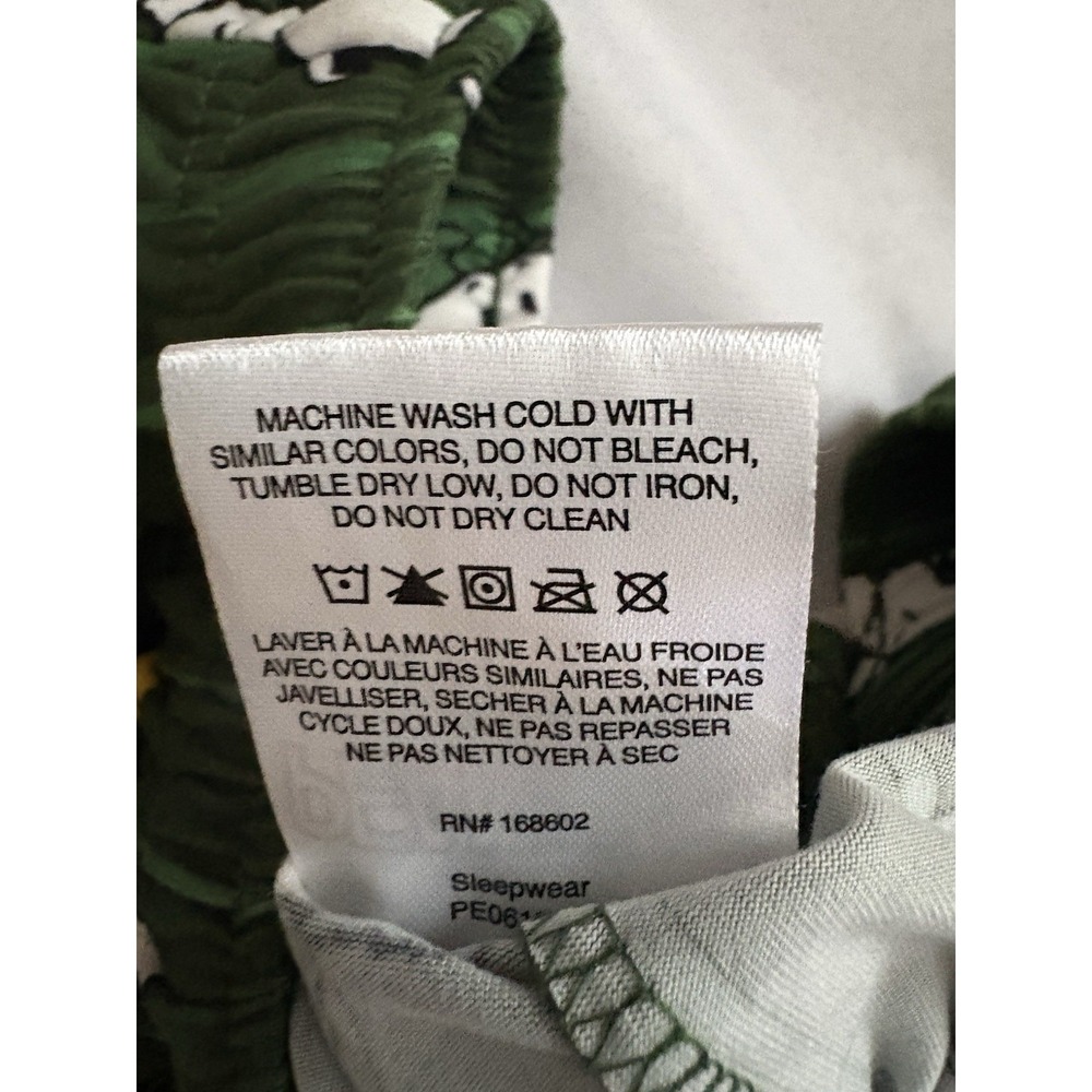 NEW Snoopy Peanuts Fleece Lounge Pants PJ Bottoms SNOOPY PANTS GREEN Size Large - Picture 6 of 7